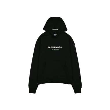 W Essentiels Ecume Hoodie Mid Logo Black - 100% ORIGINAL RESMI L
