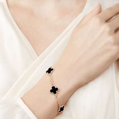 VCA Alhambra Bracelet - Gelang Van Cleef Clover Black Green White Gold Brown
