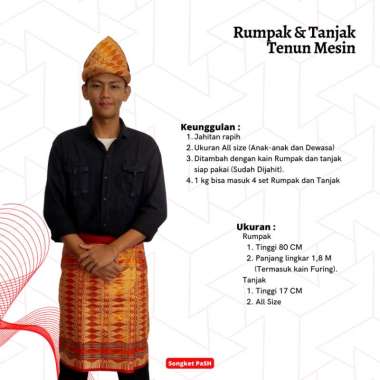 Songket Pash - Rumpak Dan Tanjak Songket Palembang Merah Pucuk Rebung
