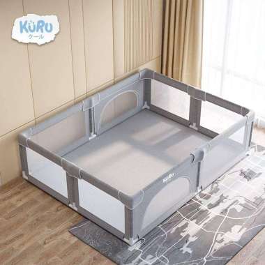 KURU PP901 Baby Playpen Playmat Tempat Bermain Anak | Pagar Main Anak 150x180 - Abu-abu
