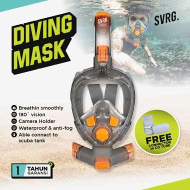 SVRG. Diving Mask - Snorkeling Full Face Masker Selam Kids Hipo Green