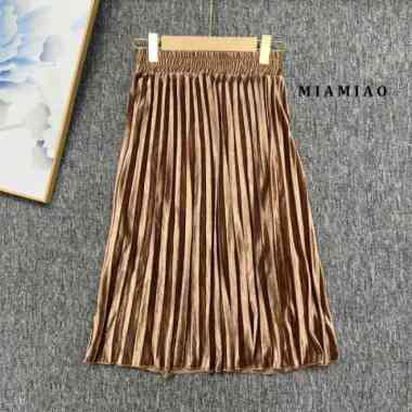 Rok Plisket Bludru / Rok Plisket Mayung pendek 7/8 Milo 7/8