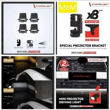 OTOPROJECT Lampu Led Mini Projector Driving Light Lampu Tambahan Mobil 2 Pcs