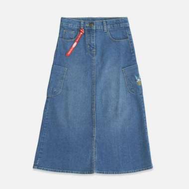 Maxi Skirt/ Rok Panjang Anak Cargo Denim/ Daisy Duck/ I Can 4 tahun
