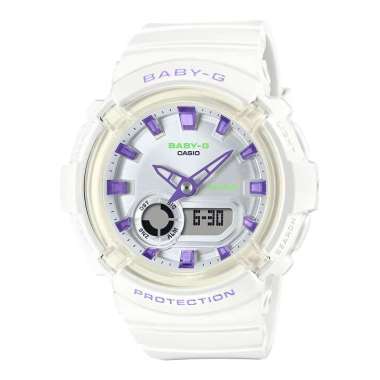 Jam Tangan Wanita Casio Baby-G BGA-280DN-7ADR Dance Floor Digital Analog Dial White Resin Band