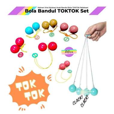 Mainan Bandul Clacker Bola Viral Tik Tok Tek Etek Lato Jadul Kekinian