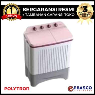 Mesin Cuci POLYTRON PWM 8073P / PWM 8073 P - 2 Tabung Kapasitas 8 Kg