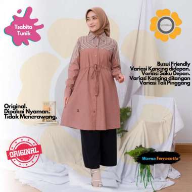 ENDOMODA Tunik Wanita Dewasa Blouse Muslimah En.Tsabita XL Terracotta