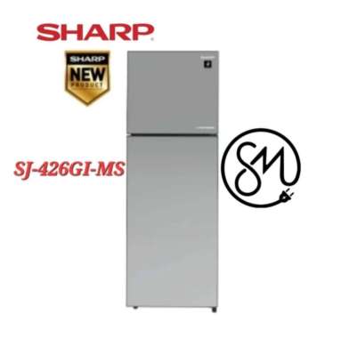 Kulkas Sharp 2 pintu SJ-426GI-MS SJ426GIMS 315 L Big Kirei Inverter