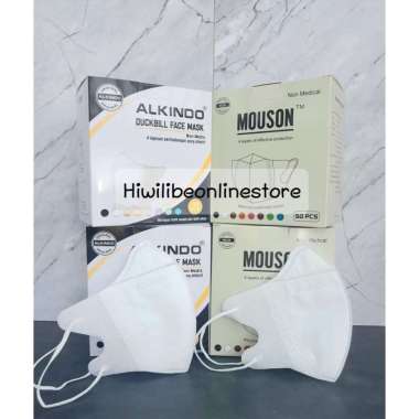 HWLB MASKER DUCKBILL 4PLY ALKINDO MOUSON PREMIUM EMBOSS FACEMASK 3D HITAM