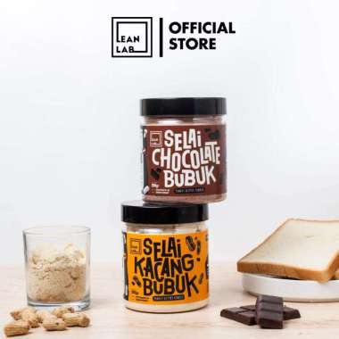 Lean Lab Selai Starter Pack (250gr x2) Peanut + Chocolate Powder (Vegan, Gluten Free, Low Fat)