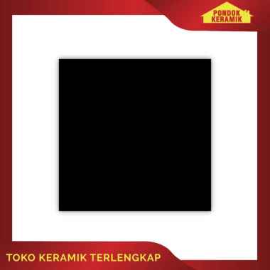 Keramik Lantai Asia 40x40 Fonte Black Hitam Polos Glossy KW I