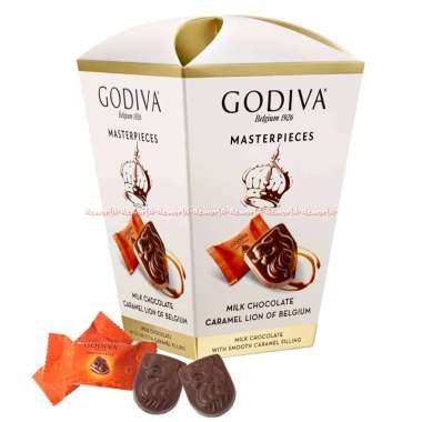 Godiva Masterpieces Dark Chocolate Ganache Heart Of Belgium Coklat Pahit Milk Chocolate Caramel Lion