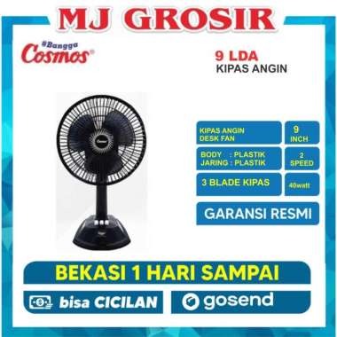KIPAS ANGIN DESK FAN COSMOS 9 LDA 9 INCH KIPAS ANGIN DUDUK MEJA dus bawaan