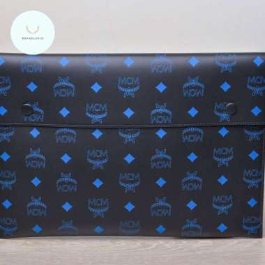 MCM One Set Clutch 3 in 1 Trio Color Splash Logo Leather Black