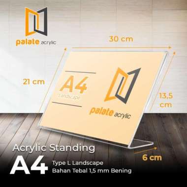 Acrylic Tent Holder A4 L / Akrilik A4 L LANDSCAPE / Acrilic 1,5mm