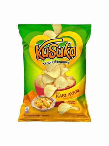 Kusuka Kari Ayam Keripik Singkong 20g - 10 pcs