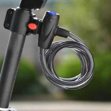 LBX Gembok Sepeda Kabel Serat Baja Kunci Rantai Motor Mainan Anak Pagar Rumah Panjang 1.2 Meter 1.2M