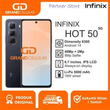 INFINIX HOT 50 6GB RAM 256GB ROM - 8GB RAM 128GB ROM Garansi Resmi (4G/5G) HOT 50 8/128GB Sleek Blac