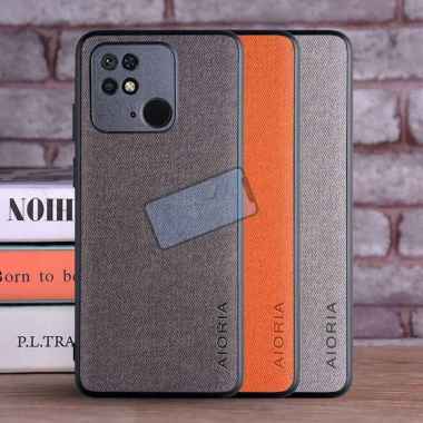 Case Poco C40 Case Aioria Textile Cloth Pattern Original Poco C40 Case Black