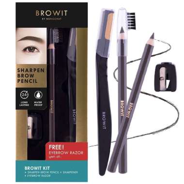 Browit Sharpen Brow Pencil Eyebrow Pensil Alis Waterproof Sweatproof 1.14gr MochaBrw-Razor