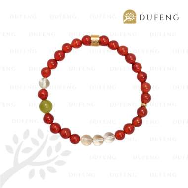 Dufeng - Trinity Elegance Carnelian Crystal Bracelet Custom Size