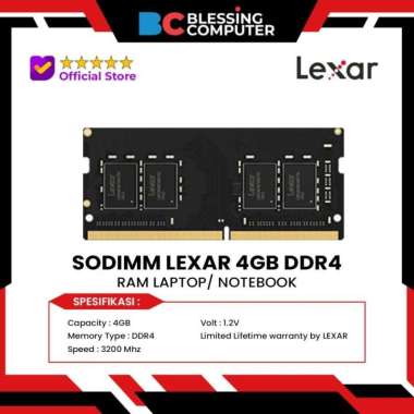 Sodimm LEXAR 4GB DDR4 1Rx8 PC4-3200AA-SC0-1.2V LD4AS004G-B3200GSST
