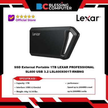 SSD External Portable 1TB LEXAR PROFESSIONAL SL600 USB 3.2 LSL600X001T-RNBNG