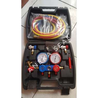 Testing Manifold Double Gauge Set Meteran Freon AC R134 R134a