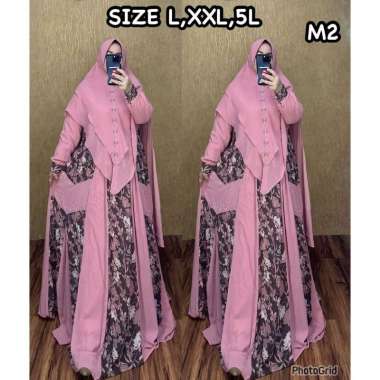 GAMIS CERUTY SET HIJAB SYARI BRANDED BAHAN CERUTY MOTIF PREMIUM GAMIS SYAR'I MEWAH GAMIS SET SERAGAM