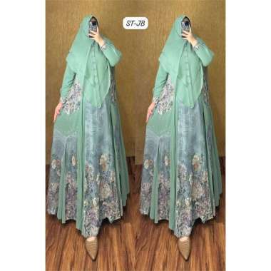 GAMIS CERUTY SET HIJAB SYARI BRANDED BAHAN CERUTY MOTIF PREMIUM GAMIS SYAR'I MEWAH GAMIS SET SERAGAM