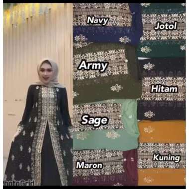GAMIS ABAYA TURKEY BAHAN JERSEY MIX SERUTY GAMIS MEWAH L Biru Navy