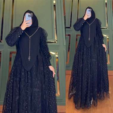 GAMIS BRUKAT SYAR'I QUEEN MEWAH ORIGINAL GAMIS SYARI MEWAH CANTIK GAMIS BROKAT CANTIK TERBARU Ld110c