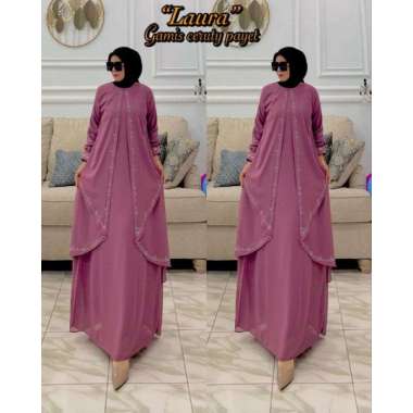(REAL PICT) GAMIS CERUTI PAYET RUNCING PREMIUM GAMIS CERUTY CANTIK GAMIS SERUTI MEWAH Ld120cm (Jumbo