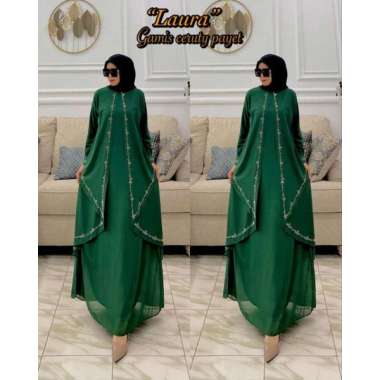 (REAL PICT) GAMIS CERUTI PAYET RUNCING PREMIUM GAMIS CERUTY CANTIK GAMIS SERUTI MEWAH Ld120cm (Jumbo