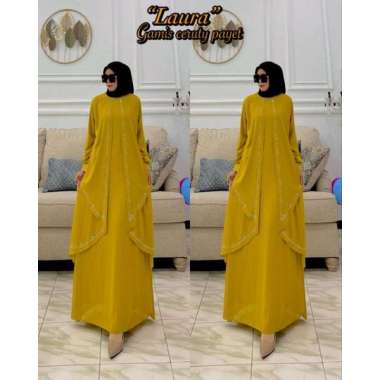 (REAL PICT) GAMIS CERUTI PAYET RUNCING PREMIUM GAMIS CERUTY CANTIK GAMIS SERUTI MEWAH Ld120cm (Jumbo