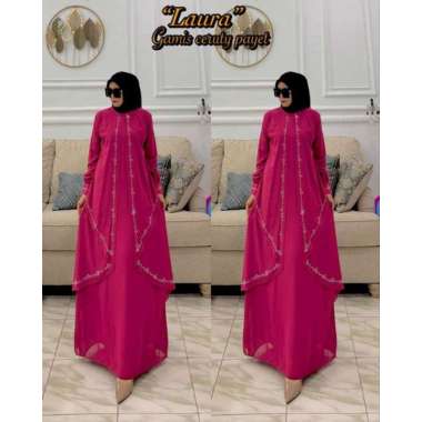 (REAL PICT) GAMIS CERUTI PAYET RUNCING PREMIUM GAMIS CERUTY CANTIK GAMIS SERUTI MEWAH Ld120cm (Jumbo