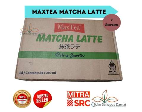 MaxTea Botol Rasa Matcha Latte / Milk Tea 1 Karton [24 Botol] Harga Grosir Murah MatchaLatte