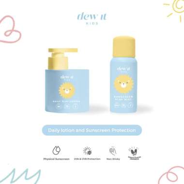 Dew It Kids Sunscreen/ Sunscreen Play Mist & Daily Play Lotion - Tabir Surya LotionĀ &Ā SprayĀ Anak Lot