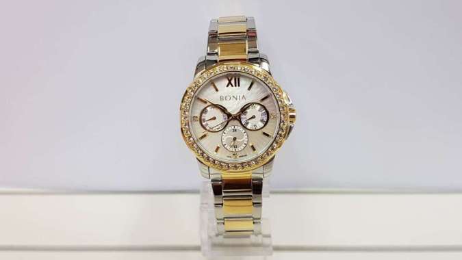 Jam Tangan Wanita Bonia BNR190 Passion Stainless Steel Silver Gold