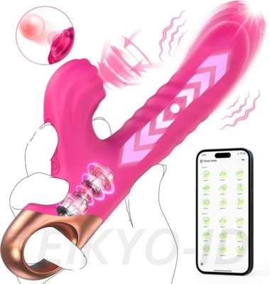 LILO 4 IN 1 APP THRUSTING VIBRATOR WANITA 9 THRUSTING 9 SLAPPING 9 VIBRATING MODES ALAT BANTU Merah 