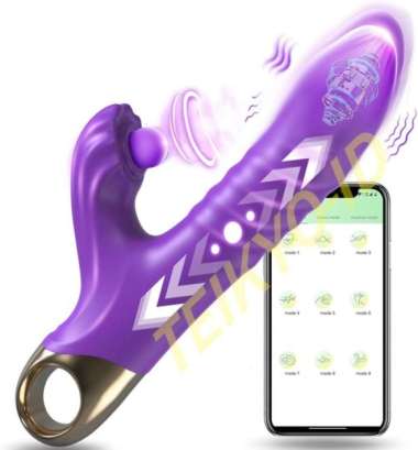 LILO 4 IN 1 APP THRUSTING VIBRATOR WANITA 9 THRUSTING 9 SLAPPING 9 VIBRATING MODES ALAT BANTU Ungu