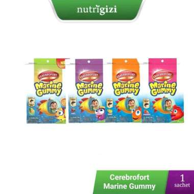 Nutrigizi | Cerebrofort Marine Gummy Vitamin Anak + Fish Oil Rasa Enak Kenyal isi 10 butir 20 gram S