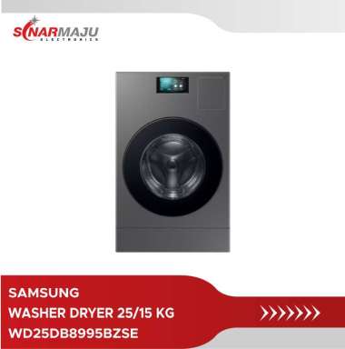 MESIN CUCI 1 TABUNG SAMSUNG FRONT LOADING BESPOKE 25/15 KG WASHER DRYER WD25DB8995BZSE