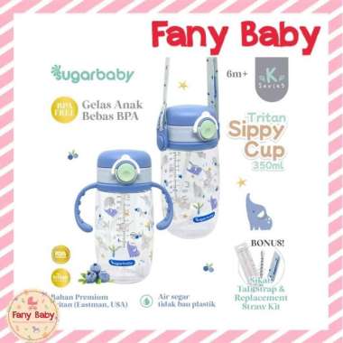 SUGAR BABY TRITAN SIPPY CUP K-SERIES 350ML / TSCK350 BLUE