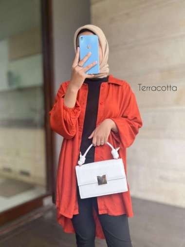 Viana Shirt/ kemeja/ baju wanita/ kemeja oversize terracotta