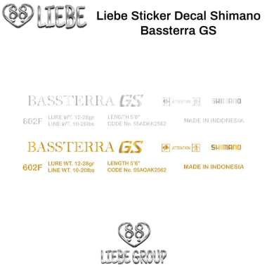 Liebe Sticker Decal Joran Shimano Bassterra GS GOLD