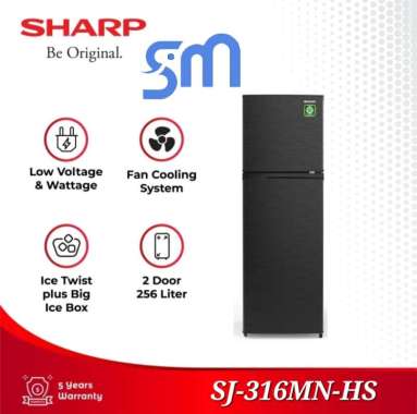 Kulkas Sharp 2 pintu SJ-316MN HS SJ316MN 256 L Kirei Series