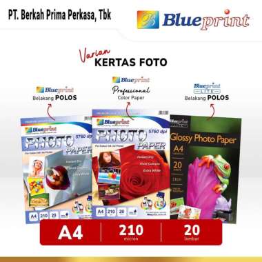 Kertas Foto A4 BLUEPRINT Glossy Photo Paper 210 Micron VARIAN LITE KATAK A4