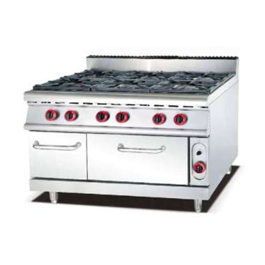 Wintech WTH-FG6-150 WITH OVEN / Gas Open Burner With Oven / Kompor Komersial 6 Burner + Oven Low Pre